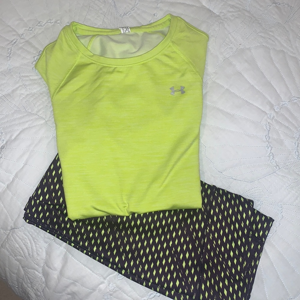 Under armour neon yellow/green athletic outfit!